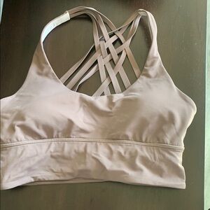 Lululemon Tan Strappy Sports Bra with Lattice Back